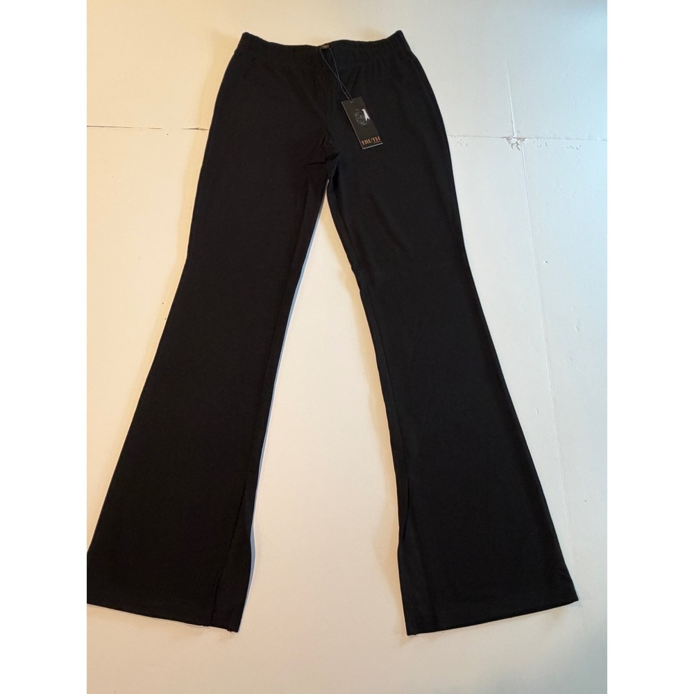 Truth by Republic Womens Black Flare Leg Pull On Elastic Waist Pants Size M